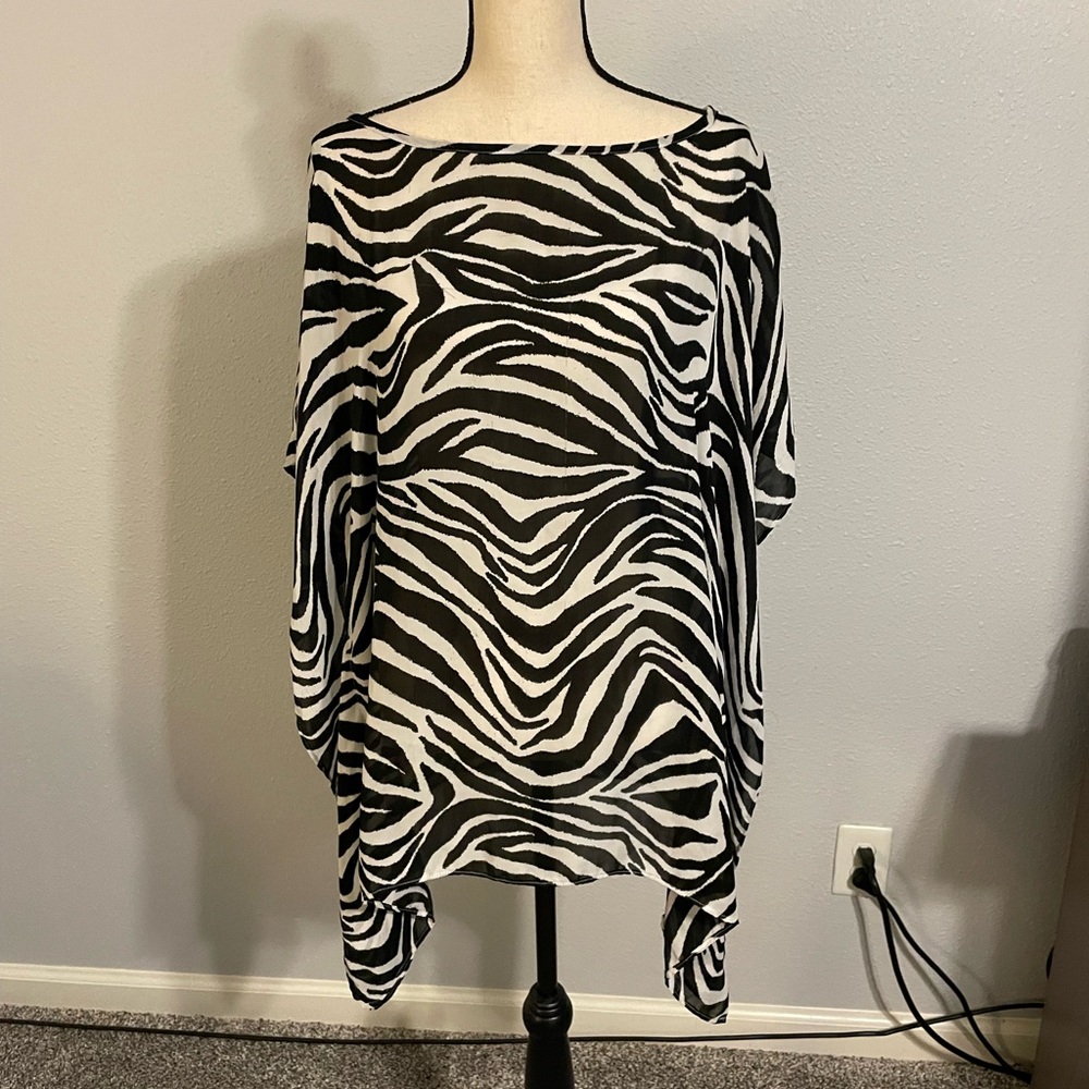 Michael Kors zebra print flowing swimsuit cover up